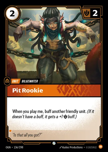 Pit Rookie, carte Riftbound OGN 136 — extension Origins