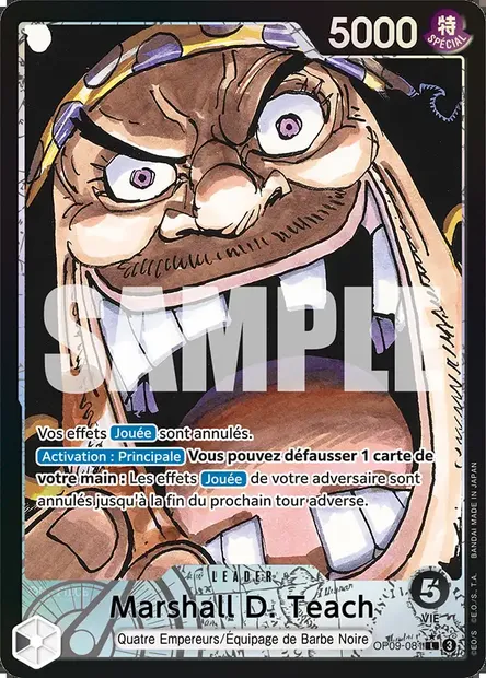 Marshall D. Teach, carte One Piece OP09-081 — extension LES NOUVEAUX EMPEREURS