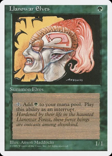Llanowar Elves, Magic card 4ED 261 — Fourth Edition set