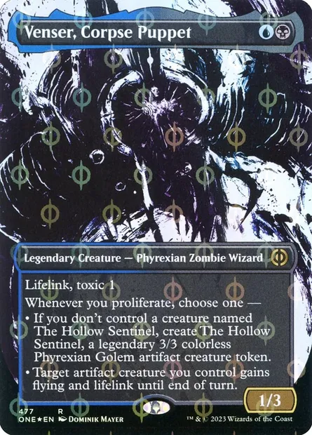 Venser, Corpse Puppet, Magic card ONE 477 — Phyrexia: All Will Be One set