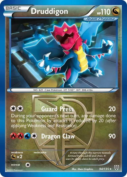 Druddigon, Pokémon card PLS 94 — Plasma Storm set
