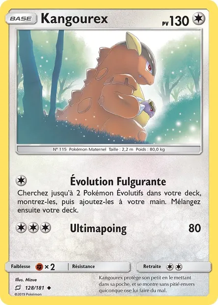 Kangourex, carte Pokémon TEU 128 — extension Duo de Choc