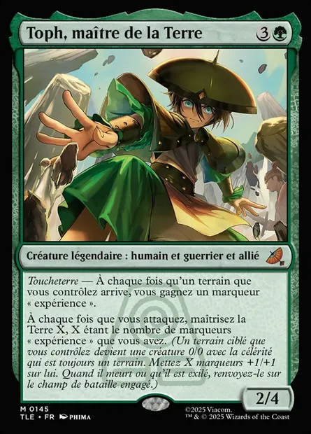 Toph, maître de la Terre, carte Magic TLE 145 — extension Avatar: The Last Airbender Eternal