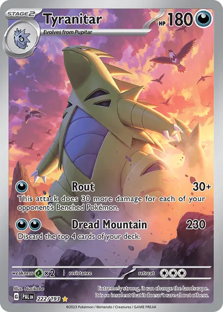 Tyranitar, Pokémon card PAL 222 — Paldea Evolved set