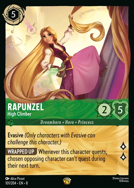 Rapunzel - High Climber, Disney Lorcana card CH8-101 — The Reign of Jafar set