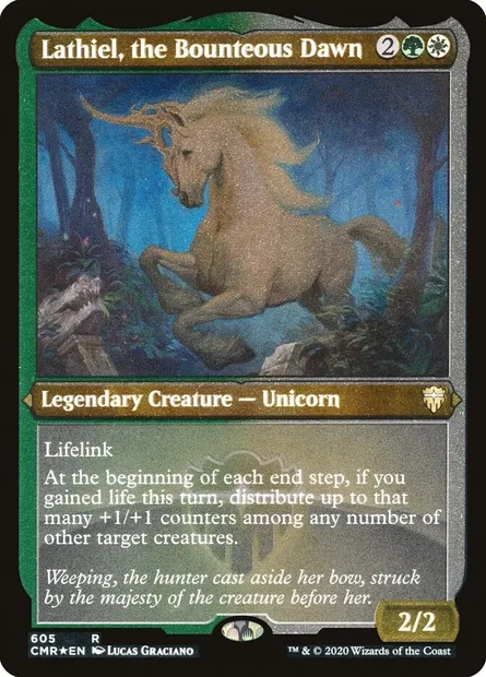 Lathiel, the Bounteous Dawn, Magic card CMR 605 — Commander Legends set