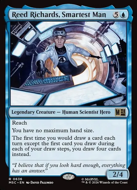 Reed Richards, Smartest Man, Magic card MSC 636 — Marvel Super Heroes Commander set