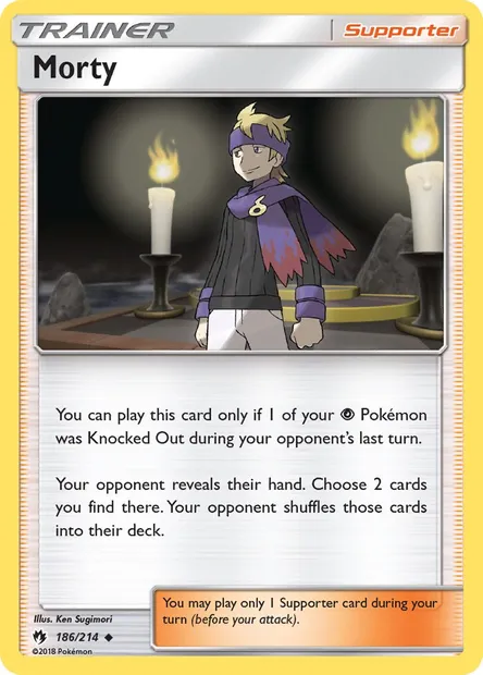 Morty, Pokémon card LOT 186 — Lost Thunder set