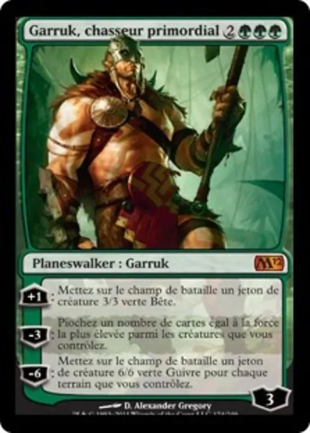 Garruk, chasseur primordial, carte Magic M12 174 — extension Magic 2012