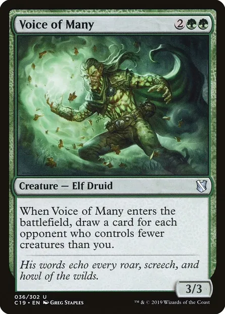 Voice of Many, Magic card C19 36 — Commander 2019 set