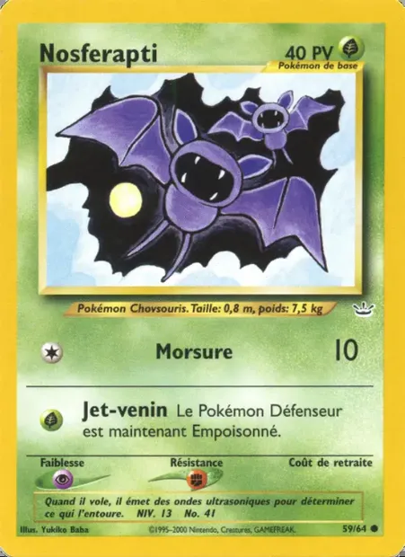 Nosferapti, carte Pokémon NR 59 — extension Neo Revelation
