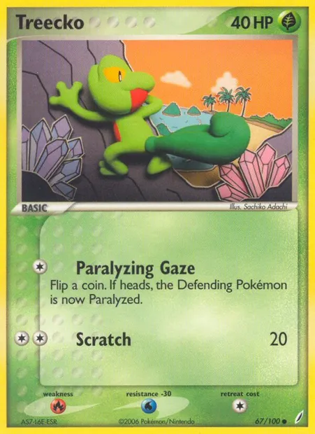 Treecko, Pokémon card CG 67 — Crystal Guardians set