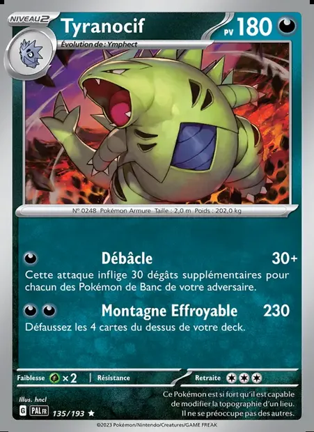 Tyranocif, carte Pokémon PAL 135 — extension Évolutions à Paldea