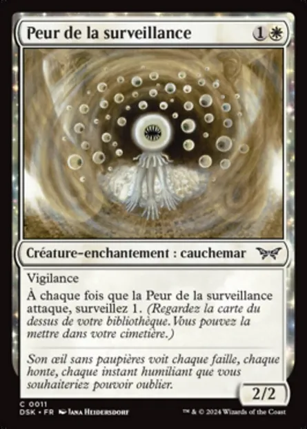 Peur de la surveillance, carte Magic DSK 11 — extension Duskmourn: House of Horror