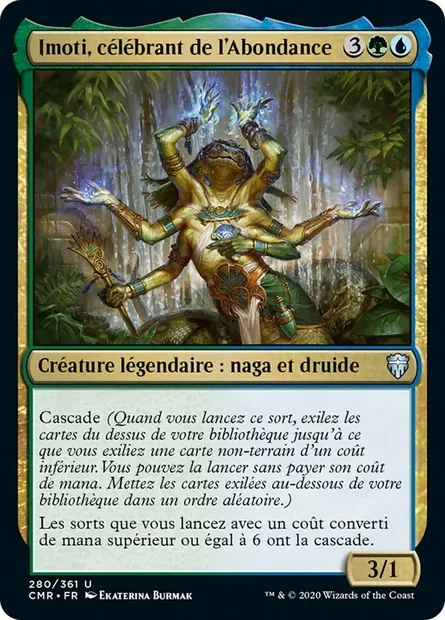 Imoti, célébrant de l'Abondance, carte Magic CMR 280 — extension Commander Legends