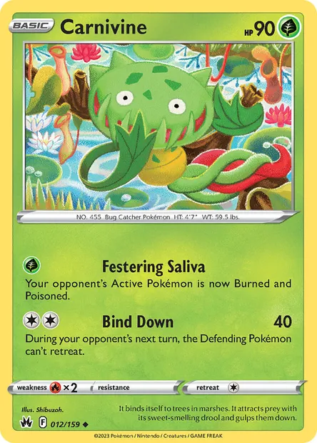 Carnivine, Pokémon card CRZ 012 — Crown Zenith set