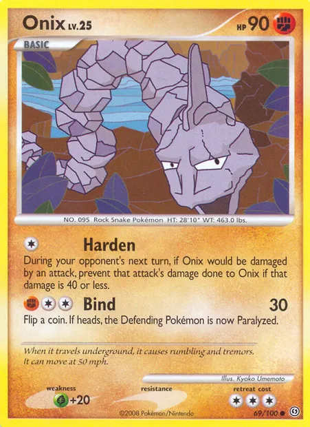 Onix, Pokémon card SF 69 — Stormfront set