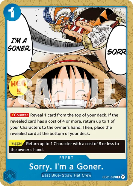 Sorry. I'm a Goner., One Piece card EB01-029 — MEMORIAL COLLECTION set