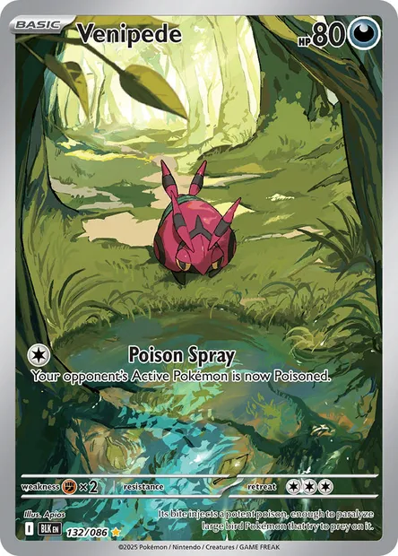 Venipede, Pokémon card BLK 132 — Black Bolt set