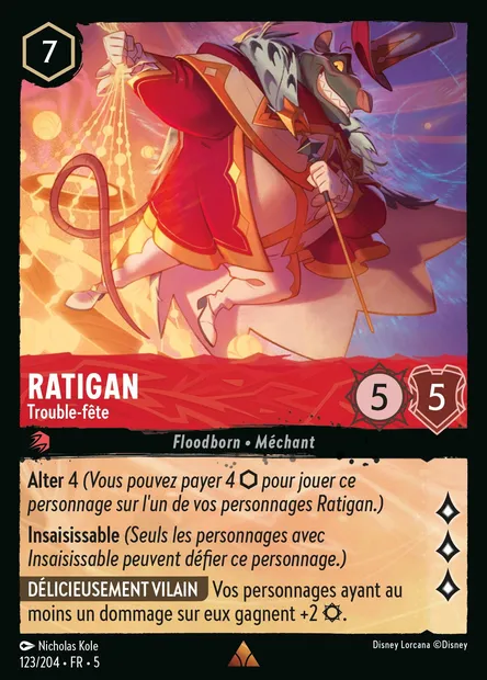 Ratigan - Trouble-fête, carte Disney Lorcana CH5-123 — extension Ciel Scintillant