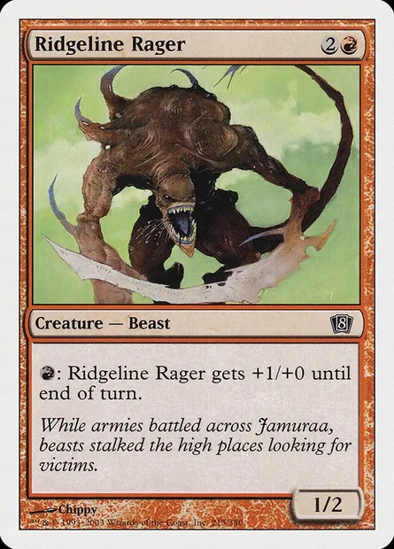Ridgeline Rager, Magic card 8ED 215 — Eighth Edition set