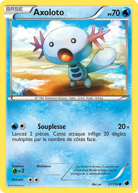 Axoloto, carte Pokémon PLF 21 — extension Glaciation Plasma
