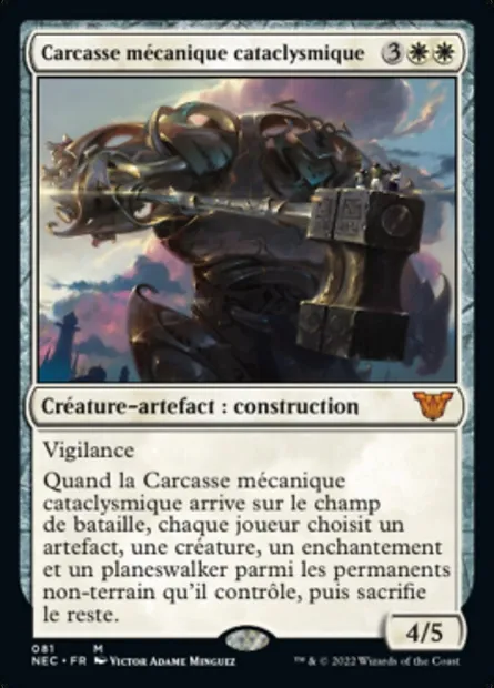 Carcasse mécanique cataclysmique, carte Magic NEC 81 — extension Neon Dynasty Commander