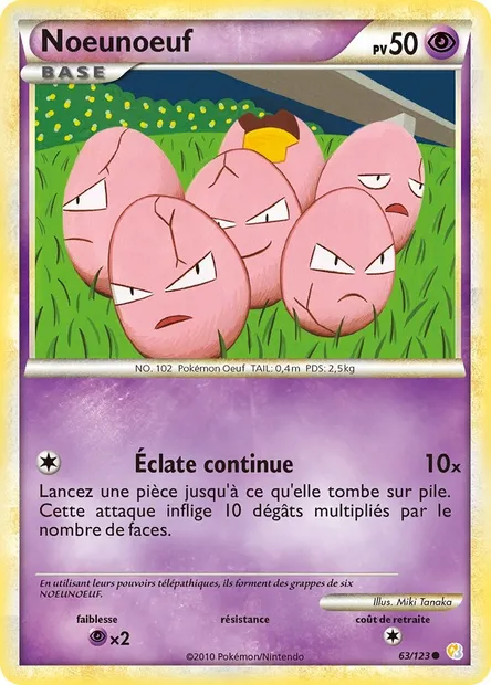 Noeunoeuf, carte Pokémon HS 63 — extension HeartGold SoulSilver