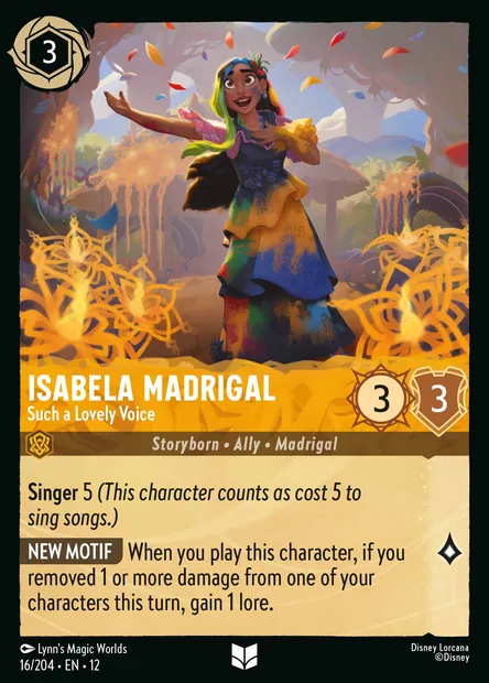 Isabela Madrigal - Such a Lovely Voice, Disney Lorcana card CH12-016 — Wilds Unknown set