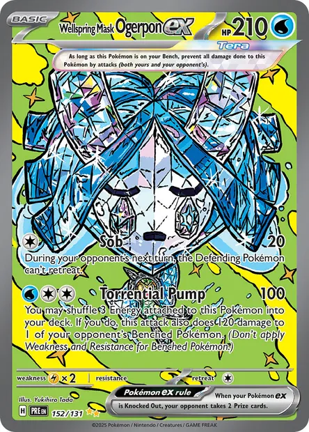 Wellspring Mask Ogerpon ex, Pokémon card PRE 152 — Prismatic Evolutions set