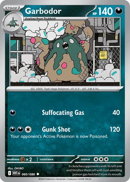 Garbodor, Pokémon card WHT 060 — White Flare set
