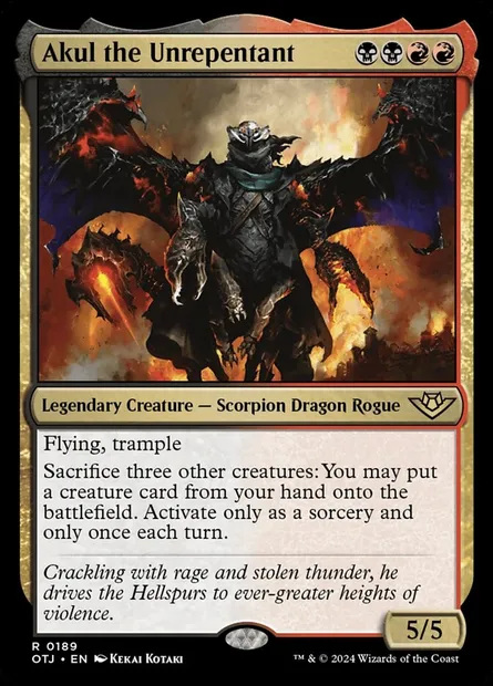 Akul the Unrepentant, Magic card OTJ 189 — Outlaws of Thunder Junction set