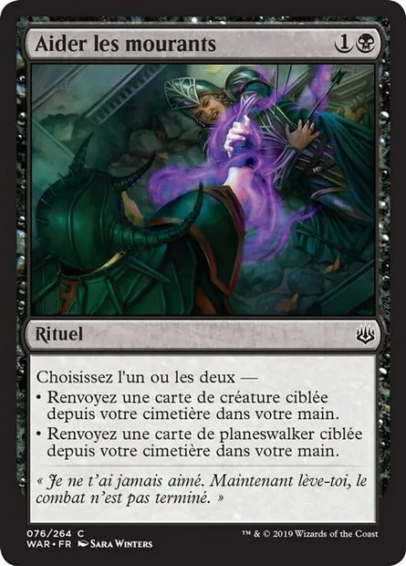 Aider les mourants, carte Magic WAR 76 — extension La guerre des Planeswalkers