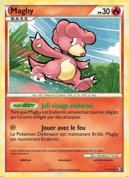Magby, carte Pokémon TM 41 — extension Triomphant