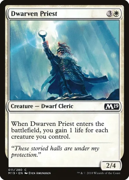 Dwarven Priest, Magic card M19 11 — Core Set 2019 set