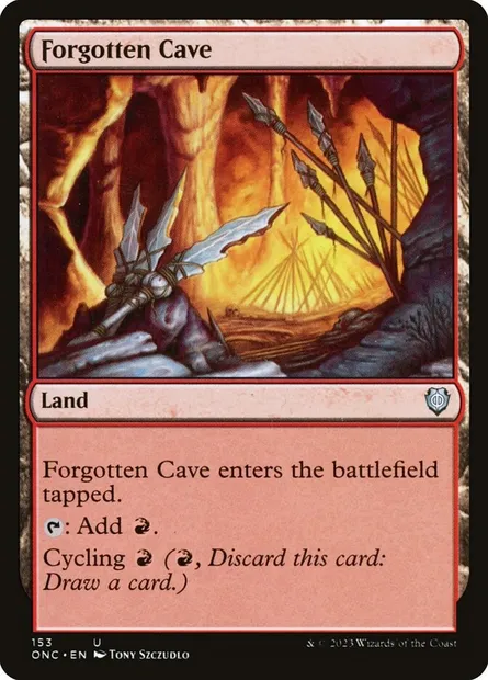 Forgotten Cave, Magic card ONC 153 — Phyrexia: All Will Be One Commander set