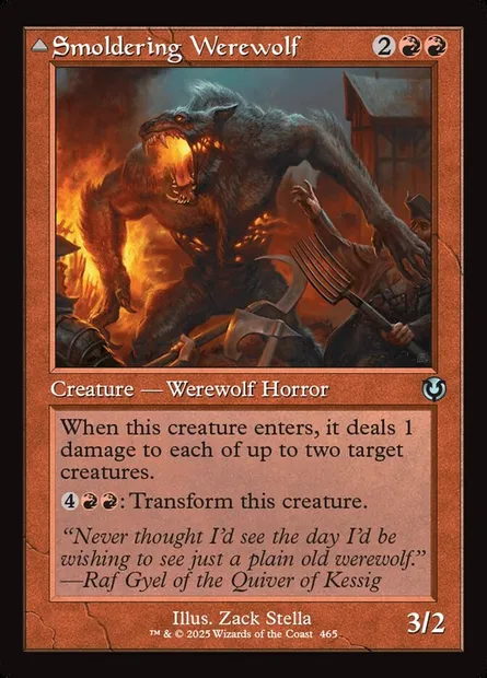 Smoldering Werewolf // Erupting Dreadwolf, Magic card INR 465 — Innistrad Remastered set
