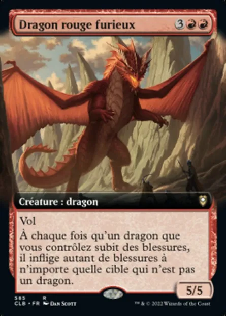 Dragon rouge furieux, carte Magic CLB 585 — extension Commander Légendes : la bataille de la Porte de Baldur