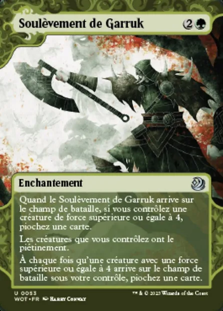 Soulèvement de Garruk, carte Magic WOT 53 — extension Wilds of Eldraine: Enchanting Tales