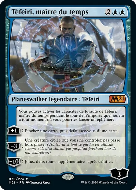 Téfeiri, maître du temps, carte Magic M21 75 — extension Core Set 2021