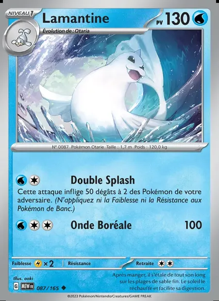 Lamantine, carte Pokémon MEW 087 — extension 151