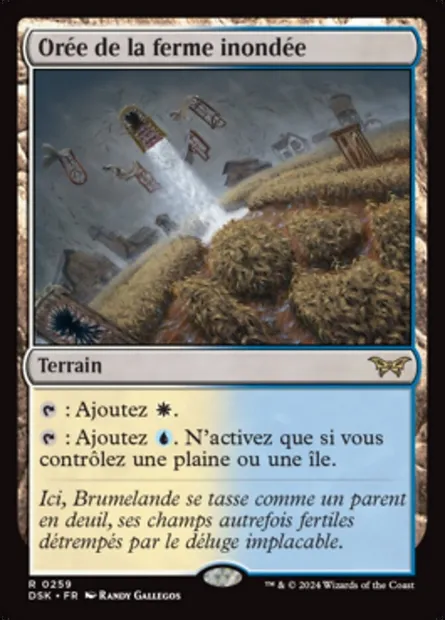Orée de la ferme inondée, carte Magic DSK 259 — extension Duskmourn: House of Horror