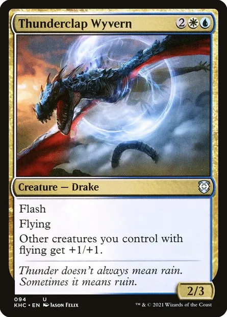 Thunderclap Wyvern, Magic card KHC 94 — Kaldheim Commander set