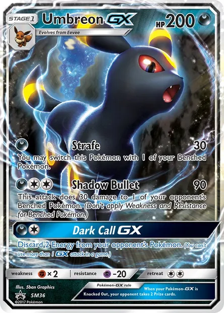 Noctali GX, carte Pokémon SM 36 — extension Promo SM