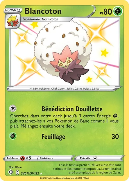 Blancoton, carte Pokémon SHF SV011 — extension Destinées Radieuses