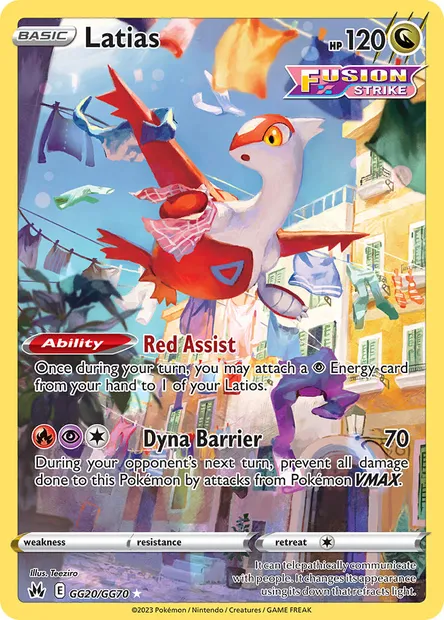 Latias, Pokémon card CRZ GG20 — Crown Zenith set