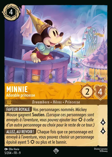 Minnie - Adorable princesse, carte Disney Lorcana CH9-005 — extension Fabuleux