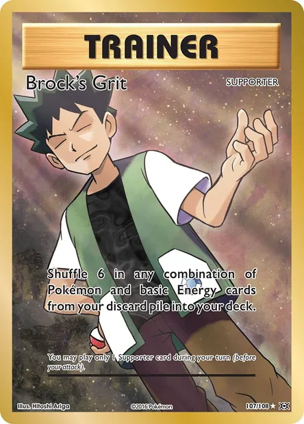 Brock's Grit, Pokémon card EVO 107 — Evolutions set