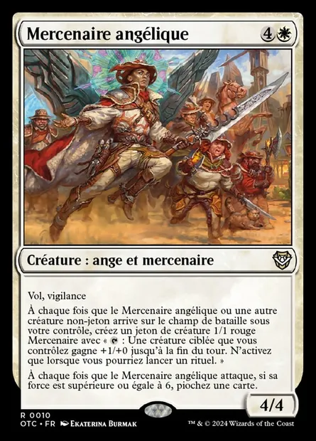 Mercenaire angélique, carte Magic OTC 10 — extension Outlaws of Thunder Junction Commander