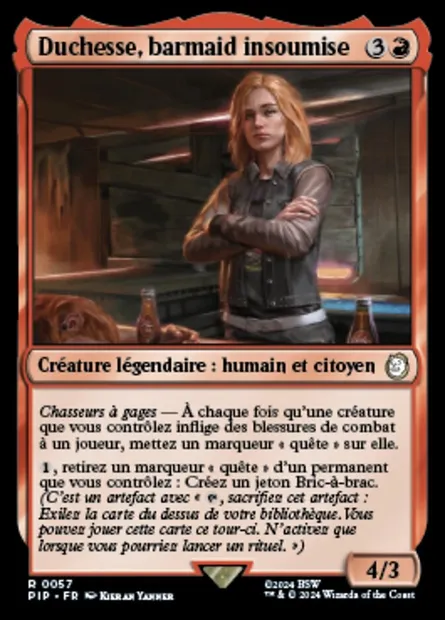Duchesse, barmaid insoumise, carte Magic PIP 57 — extension Fallout